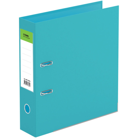 Папка-регистратор 70мм. СТАММ "Имидж" бумвинил, кант, бирюзовая ММ-31834