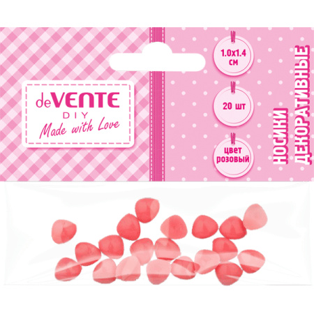 Декоративные элементы deVENTE "Носики"  розовые,20шт,10*14мм (8001921)