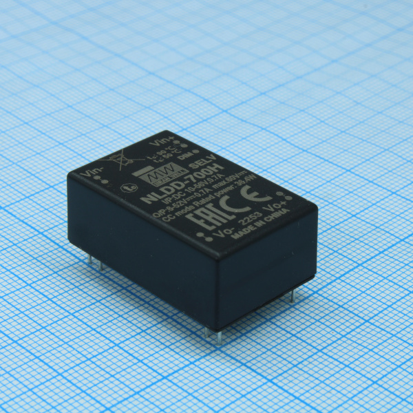 Драйвер светодиодный (LED) DC-DC  700мА, out6..52в, in10..56в, 36.4вт, Mean Well NLDD-700H