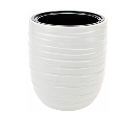 Кашпо Лайн D-350мм, H-390мм, со вставкой Белый (М3411) (00143121)