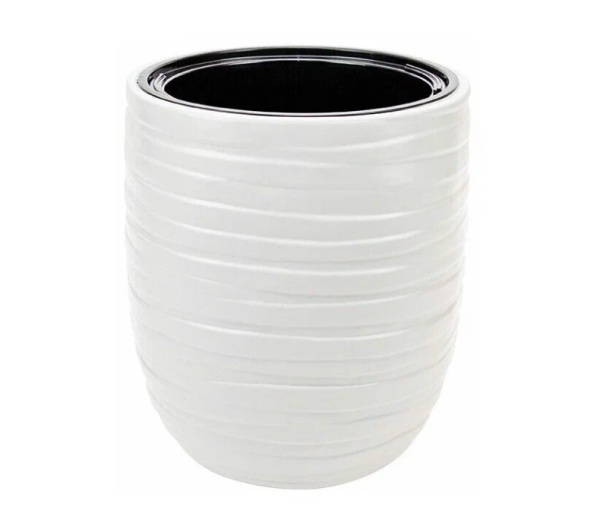 Кашпо Лайн D-350мм, H-390мм, со вставкой Белый (М3411) (00143121)