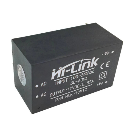 Блок питания на плату 12в, 0.83а, 46.9*27.8*21.8мм, Hi-Link HLK-10M12