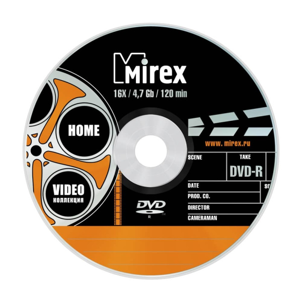 DVD-R Mirex Видеоколлекция 16X 4,7GB Slim case (1/50)(UL130006A1S)