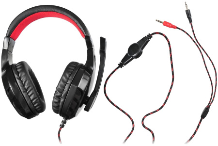 Игровая гарнитура Оклик HS-L320G PHOENIX мониторные, 32Ом, 105дБ, кабель  1.9м, Black