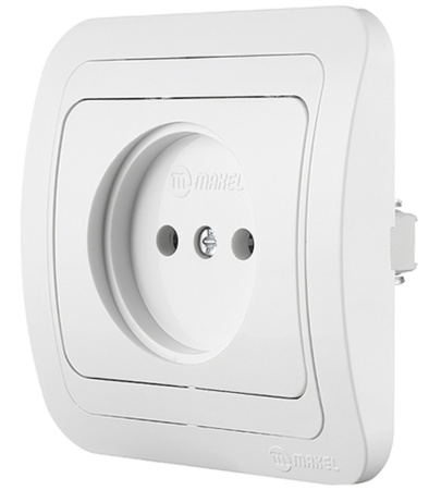 Розетка электрическая встраиваемая, 1местная, 16A, белый, Makel Mimoza 12022