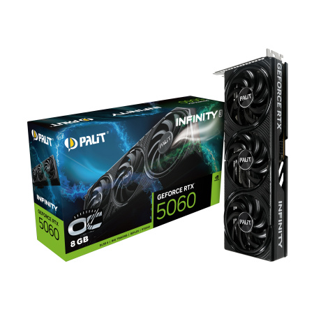 Видеокарта GeForce RTX5060 Palit 8Гб Infinity 3 OC GDDR7,128bit,HDMI,3DP (NE75060T19P1-GB2063S) ret