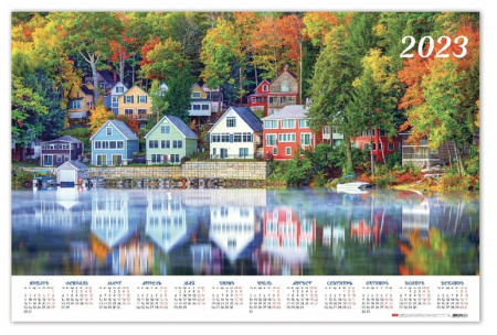 Календарь настен. 2024г. листовой, А1, HATBER "Зеленая долина" Кл1_29929