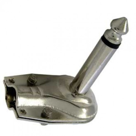 Разъем Audio Jack 6.3 моно, штекер, кабельный, металл, угловой, SZC-0048