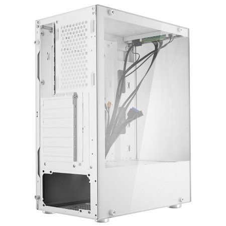 Корпус ATX Б_БП Ginzzu CL110 (USB3.0,Audio,белый,"стеклянный куб")