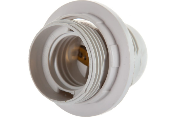 Патрон электрический Е27 Volsten V03-P-WR-E27, резьбовой, с кольцом, белый