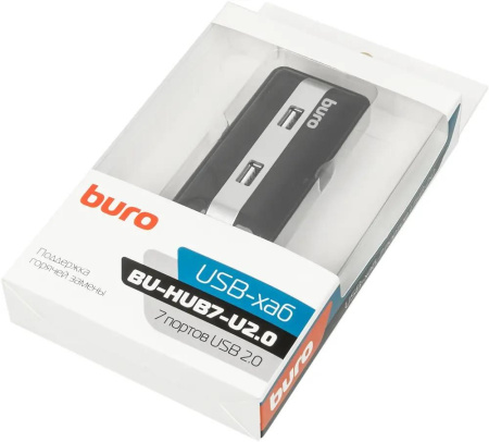 USB_Хаб 7xUSB_2.0 Buro BU-HUB7-U2.0 черный