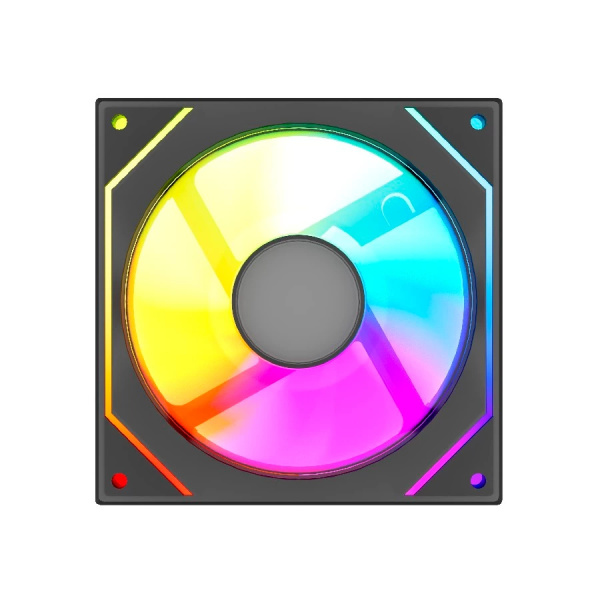 Кулер в корпус 120х120х25 Powercase (M52-12 ARGB) Black (600-1800prm/4pin PWM (M+F)+ 3pin ARGB (M+F)/53.71 CFM/36.5дБ/подшипник гидравлический/ARGB)