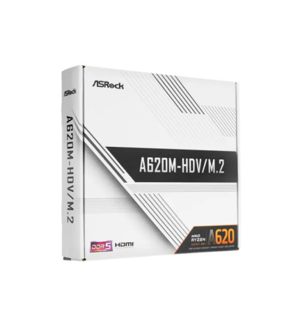 Мат.плата SocAM5 AMD A620 ASRock A620M-HDV/M.2 (mATX,2DDR5,2M.2,PCI-E16,2PCI-E,DP,HDMI,PC6400)