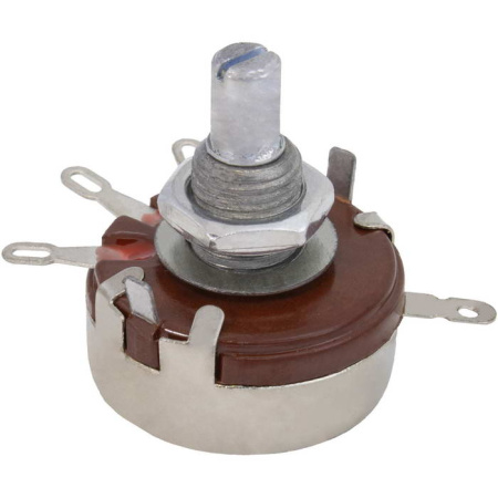 Потенциометр WTH118, 220кОм, 2вт, B (линейный), 20%, 260°, вал гладкий (RE)