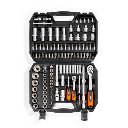 Набор инструмента КВТ НАИ-08/110, 110 предметов, трещётки, головки, в кейсе