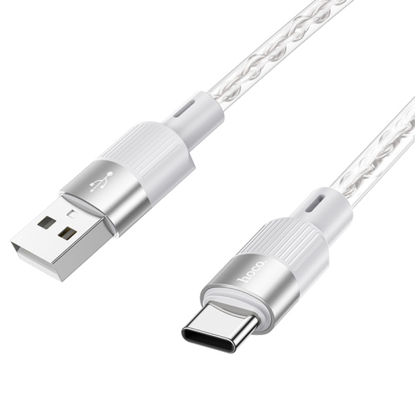 Кабель USB Type-C (m) - USB(m) HOCO X99 1м 3A, прозрачный/серый