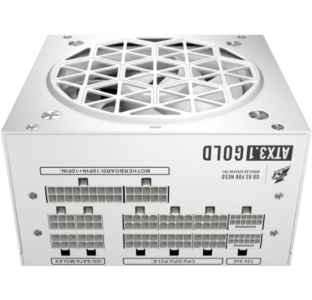 Блок питания 750Вт 1STPLAYER NGDP 750W White (APFC,120мм,3PCI-E,12VHPWR,8SATA,80+Gold,модульный)[HA-750BA4-WH]