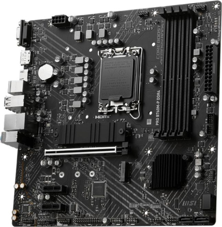 Материнская плата MSI PRO B760M-P DDR4 Soc-1700 Intel B760 4xDDR4 mATX AC`97 8ch(7.1) GbLAN+VGA+HDMI+DP