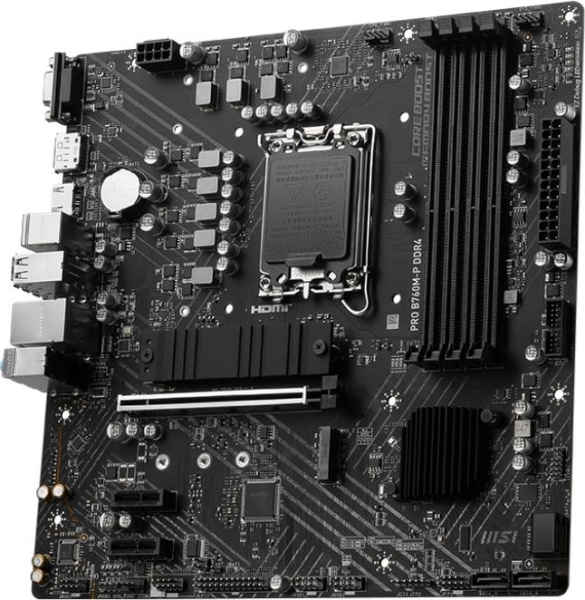 Материнская плата MSI PRO B760M-P DDR4 Soc-1700 Intel B760 4xDDR4 mATX AC`97 8ch(7.1) GbLAN+VGA+HDMI+DP