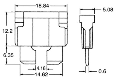 Предохранитель автомобильный "стандарт", 10а, 32в