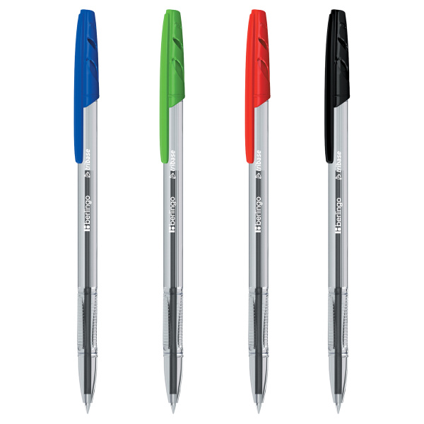 Набор ручек шариковых 04цв. BERLINGO "Tribase" 1мм. (CBp_10104)