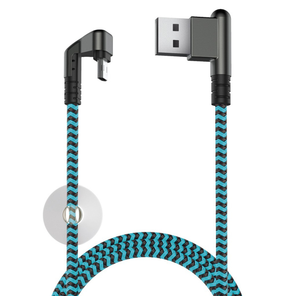 Кабель MicroUSB(m) - USB(m) OLMIO X-Game Neo, 1.2м, 2.1A, игровой, угловой,  двухсторонний microUSB