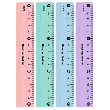 Линейка 15см. Berlingo "Instinct", пластиковая, ассорти (PR_40015)