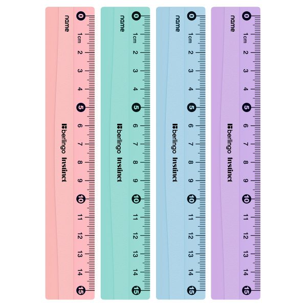 Линейка 15см. Berlingo "Instinct", пластиковая, ассорти (PR_40015)