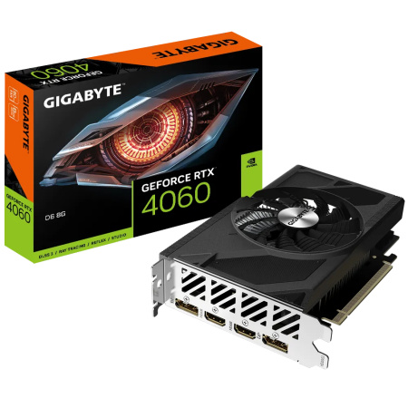Видеокарта GeForce RTX4060 Gigabyte 8Гб D6 GDDR6,128bit,2HDMI,2DP (GV-N4060D6-8GD) ret
