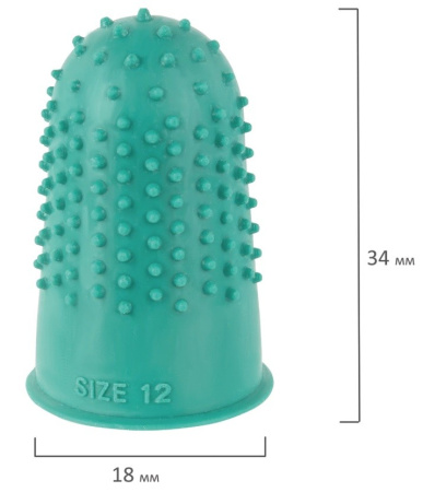 Напальчник резиновые с отверстиями диаметр 18мм, зеленые, STAFF, 227964