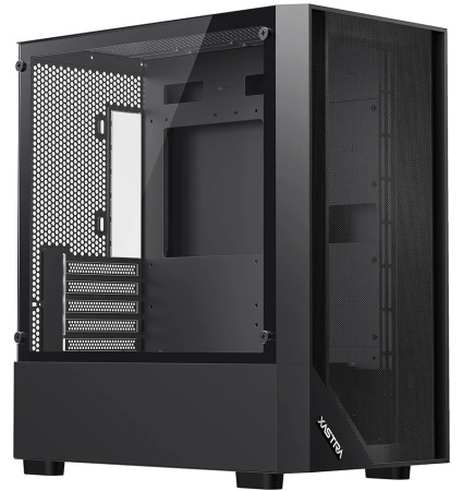Корпус mATX Б_БП XASTRA A401M 4FRGB Black (USB3.0,Audio,TG,черный,Mesh,4х120мм FRGB,CPU Cooler до 165мм, VGA до 340мм)[A401M-4FC12F-BK]