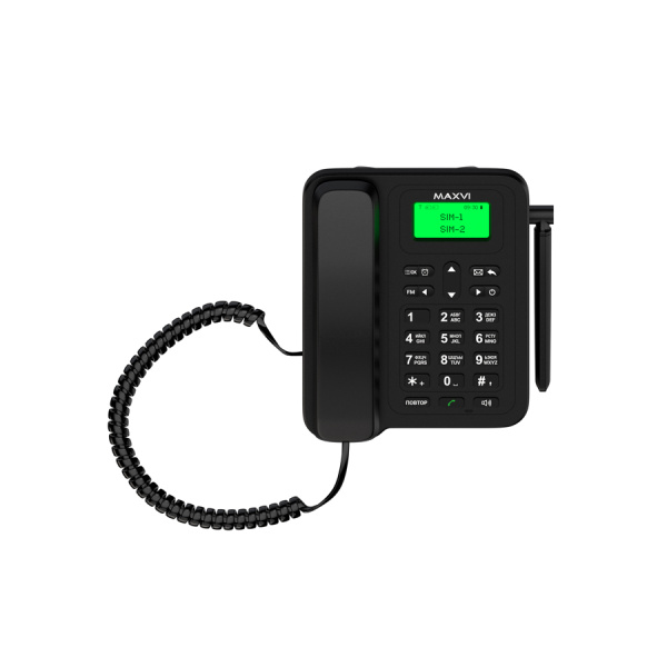 Стационарный сотовый телефон с поддержкой двух SIM-карт Maxvi RT-01 black