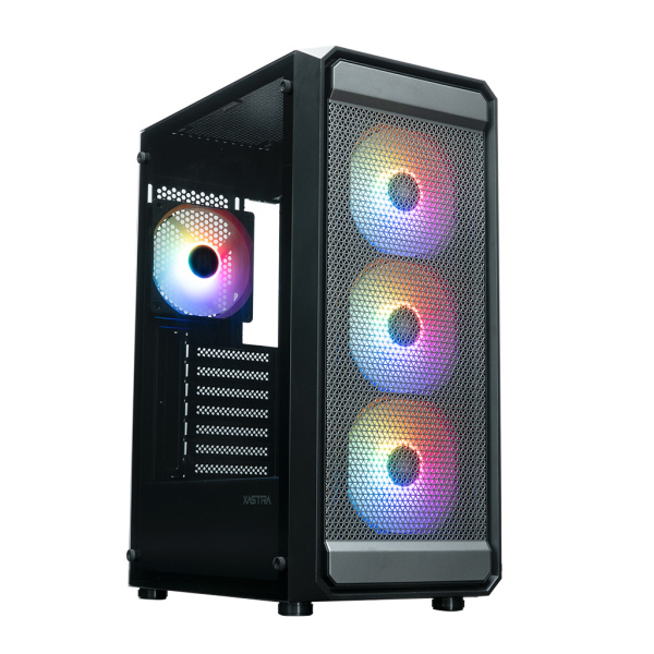 Корпус mATX Б_БП XASTRA A403 4ARGB Black (USB3.0,Audio,TG+Mesh,черный,PWM fans,4х120мм ARGB)[A403-4FC12A]