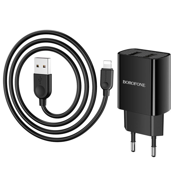 Зарядное_устройство - USB_2x2.1A BOROFONE BA53A черный