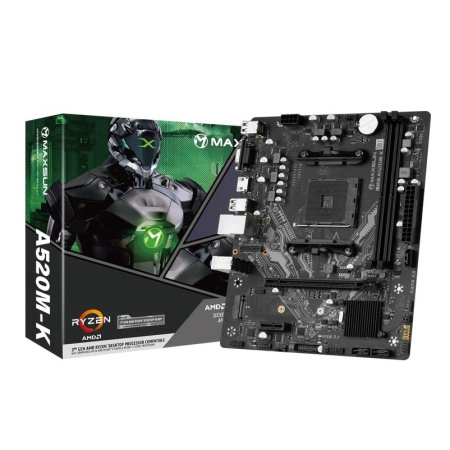 Мат.плата SocAM4 AMD A520 MAXSUN Challenger A520M-K (mATX,2DDR4,M.2,PCI-E16,PCIE-E,HDMI,VGA,PC3200)