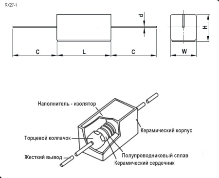 Резистор       2ом,  5Вт, SQP, ±5%, 22*9.5*9.5мм, RX27-1, CR-L05R2R0JP