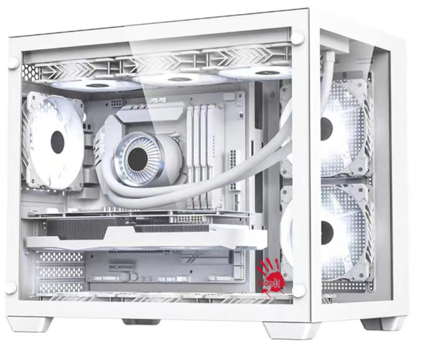 Корпус Bloody BD-CC108 белый без БП mATX 9x120mm 2xUSB3.0 audio bott PSU