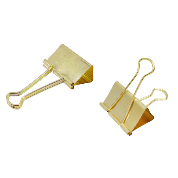 Зажимы для бумаг 19мм. BRAUBERG 12шт. золото (229586)