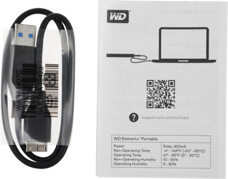 Жесткий диск USB3.0 2.5" 2TB WD Elements (WDBU6Y0020BBK-WESN) черный