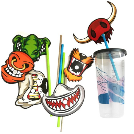 Трубочки для коктейля "Animal Smile" 6шт (6065140)