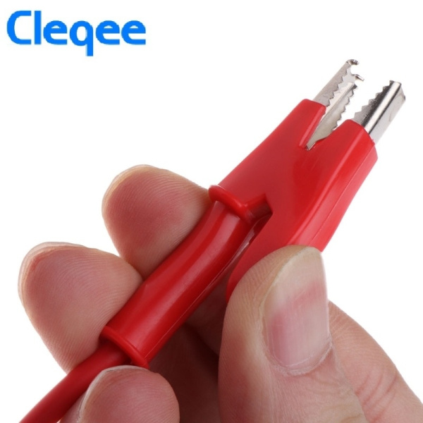 Тестовые провода Cleqee P1040, banana-крокодил, 1000в, 15а, черный+красный