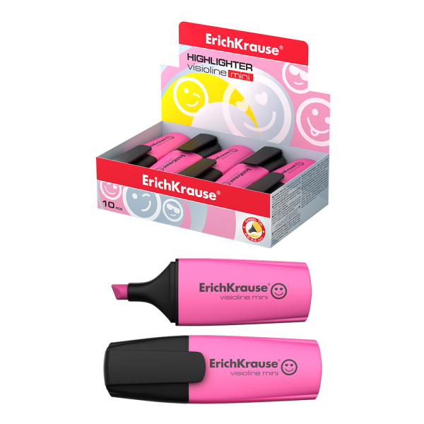 Маркер текстовыделитель Erich Krause Visioline V-12 Mini Neon, розовый (42755)