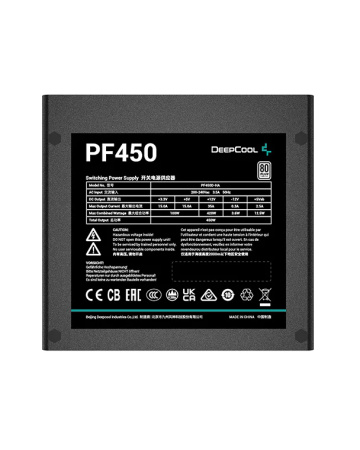 Блок питания 450Вт Deepcool PF450 80+ (APFC,120мм,2PCI-E,6SATA,80+)[R-PF450D-HA0B-EU]