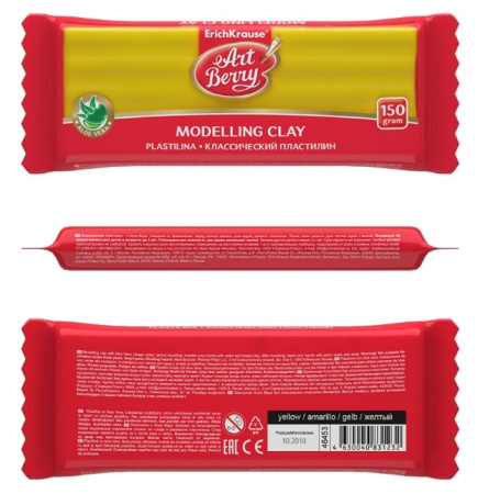 Пластилин 150гр. ErichKrause классический, желтый (46453)