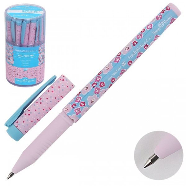 Ручка шариковая Bruno Visconti "FunWrite "Розочки" 0,7мм., синяя (20-0214/03)