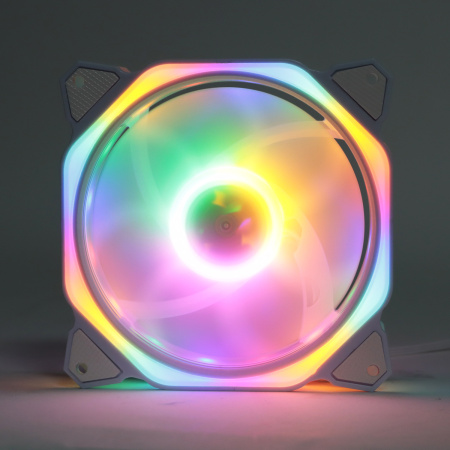 Кулер в корпус 120x120x25 TESLA RGB120 RW (hydrodynamic/1200rpm/3pin+molex,белый,FRGB)[TSL-120-RW]