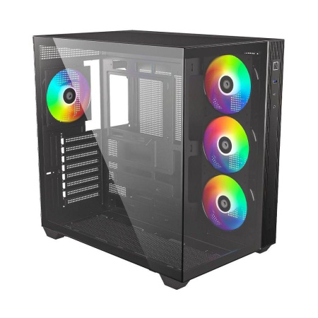 Корпус ID-Cooling View 500 черный без БП mATX 9x120mm 1xUSB2.0 1xUSB3.0 audio bott PSU