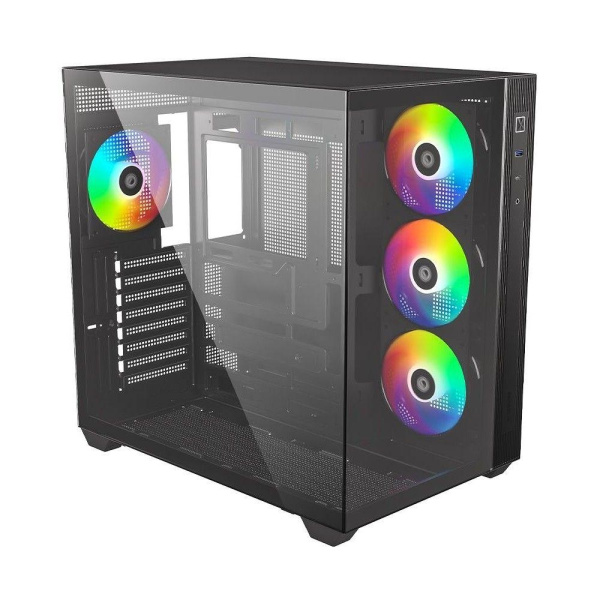 Корпус ID-Cooling View 510 черный без БП ATX 10x120mm 1xUSB3.0 audio bott PSU