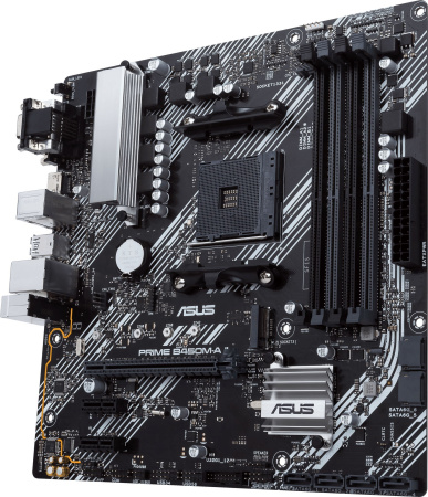 Мат.плата SocAM4 AMD B450 Asus PRIME B450M-A II (mATX,4DDR4 ECC/non-ECC,M.2,2PCI-E,SVGA,DVI,HDMI,Gb,