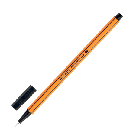 Ручка капиллярная BRAUBERG "FINE 040" 0,4 мм., черная (144139)